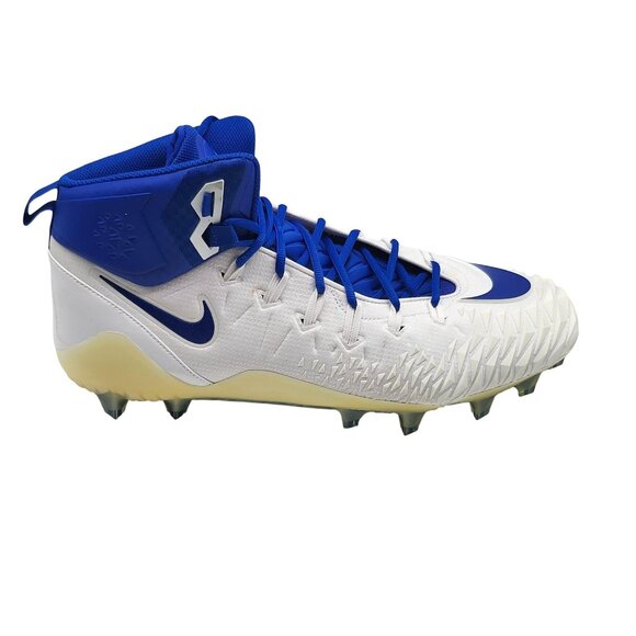 Nike Force‎ Savage Pro Football Cleats Mens Size 18 White Blue 918346-140 Shoes - Picture 1 of 9